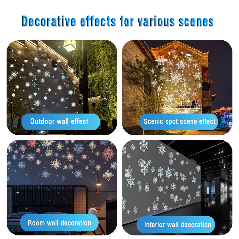 Snow projection light logo store compan...