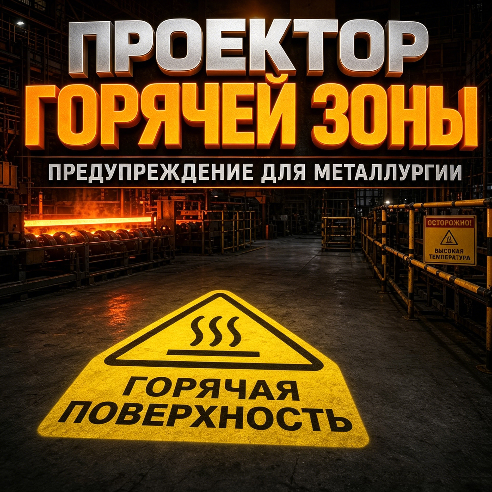 Проектор световой разметки горячей зоны | Предупреждение высокой температуры для металлургических цехов